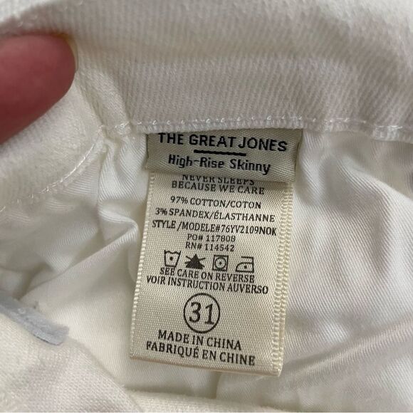 BLANKNYC WHITE THE GREAT JONES BUTTON FLY HIGH RISE SKINNY JEANS size 31 NEW! - Picture 10 of 11